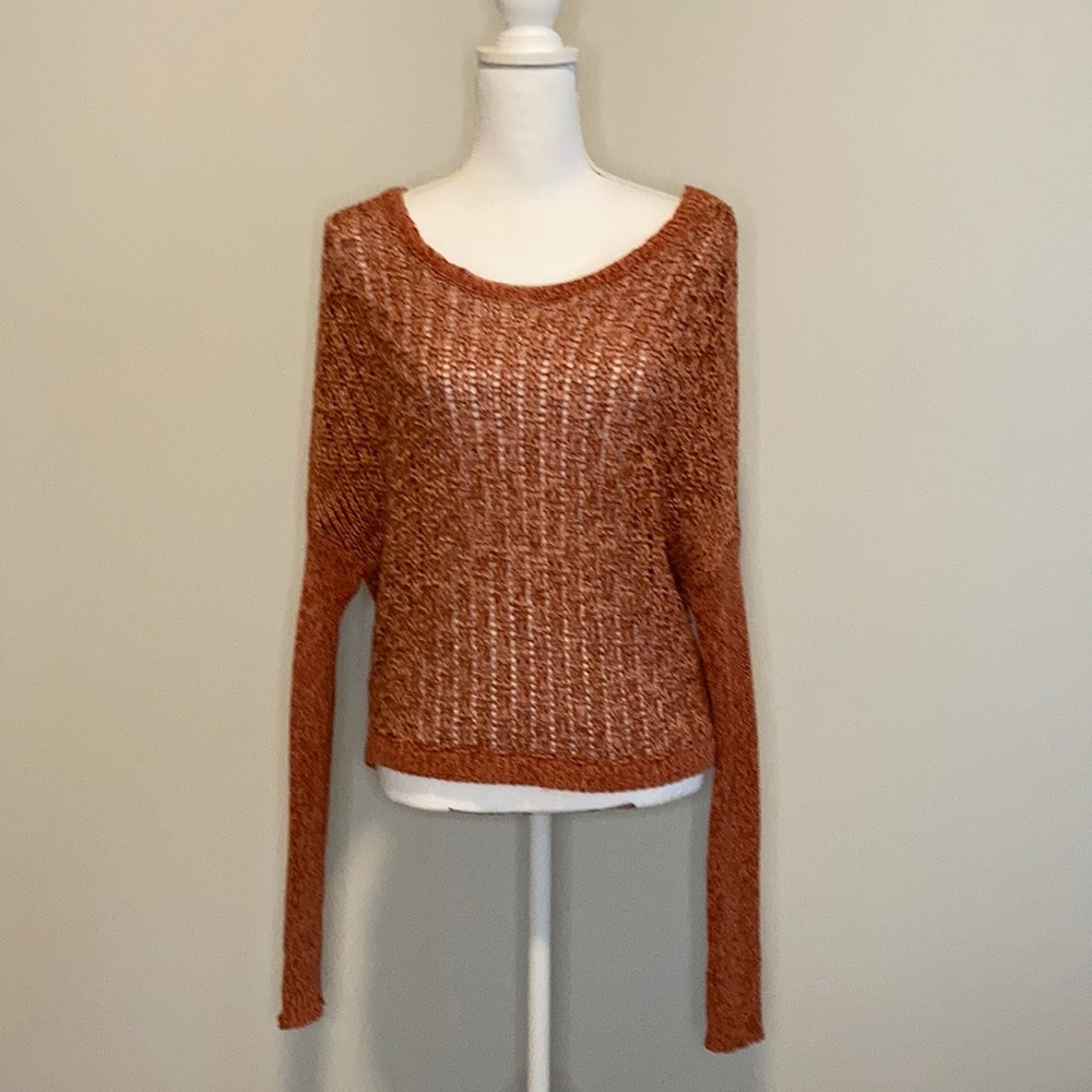 Free People Open Back Loose Weave Sweater